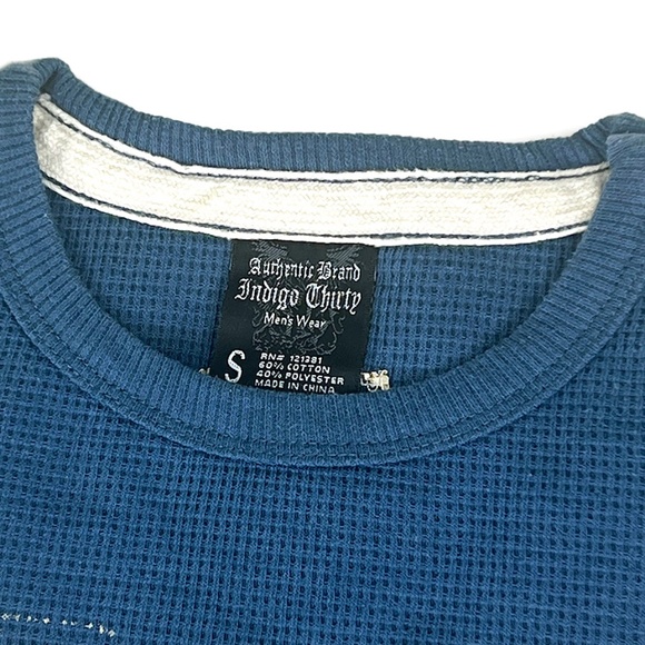 Indigo 30 Studded Star Blue Thermal T-Shirt - Picture 6 of 6
